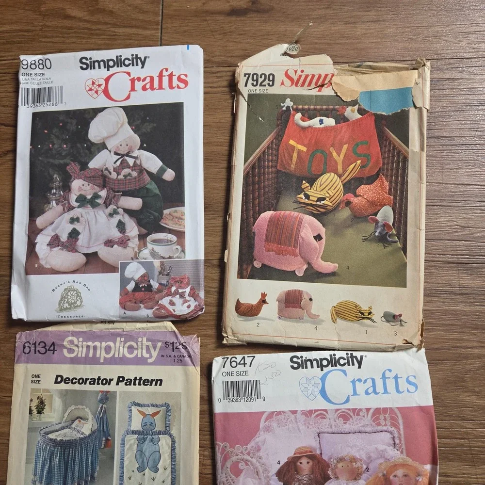 Vintage Simplicity Sewing Patterns Crafts Dolls Nursery 7899 9880 7929 7247